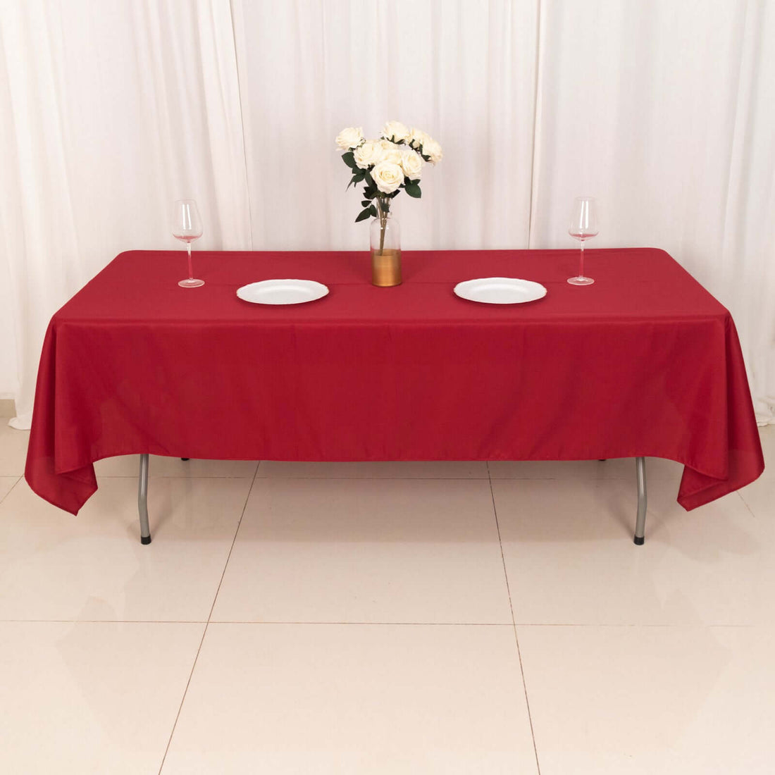 Wine Seamless Polyester Rectangular Tablecloth