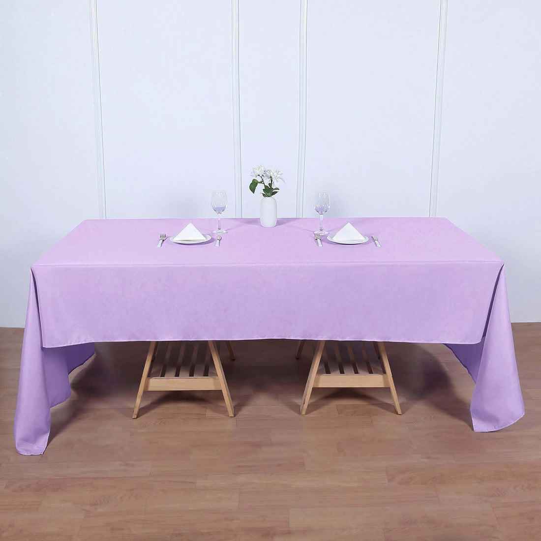 60inch x 126inch Lavender Lilac Seamless Polyester Rectangular Tablecloth