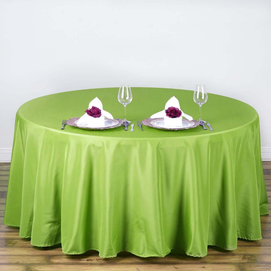 108inch Apple Green Polyester Round Tablecloth