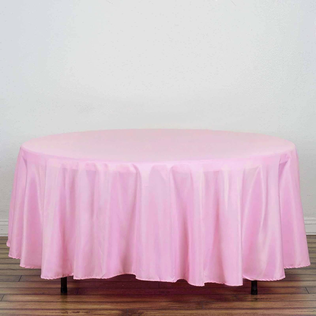 108inch Pink Polyester Round Tablecloth