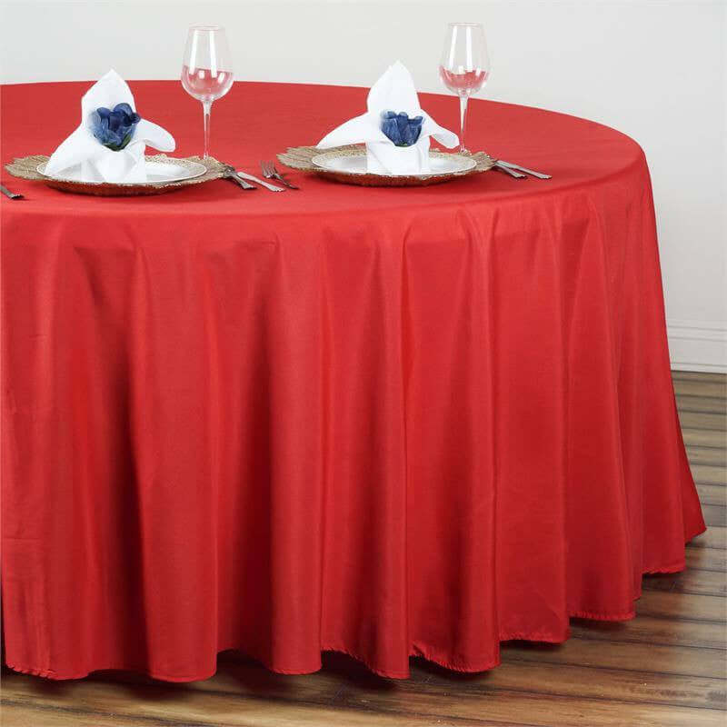 108inch Red Polyester Round Tablecloth