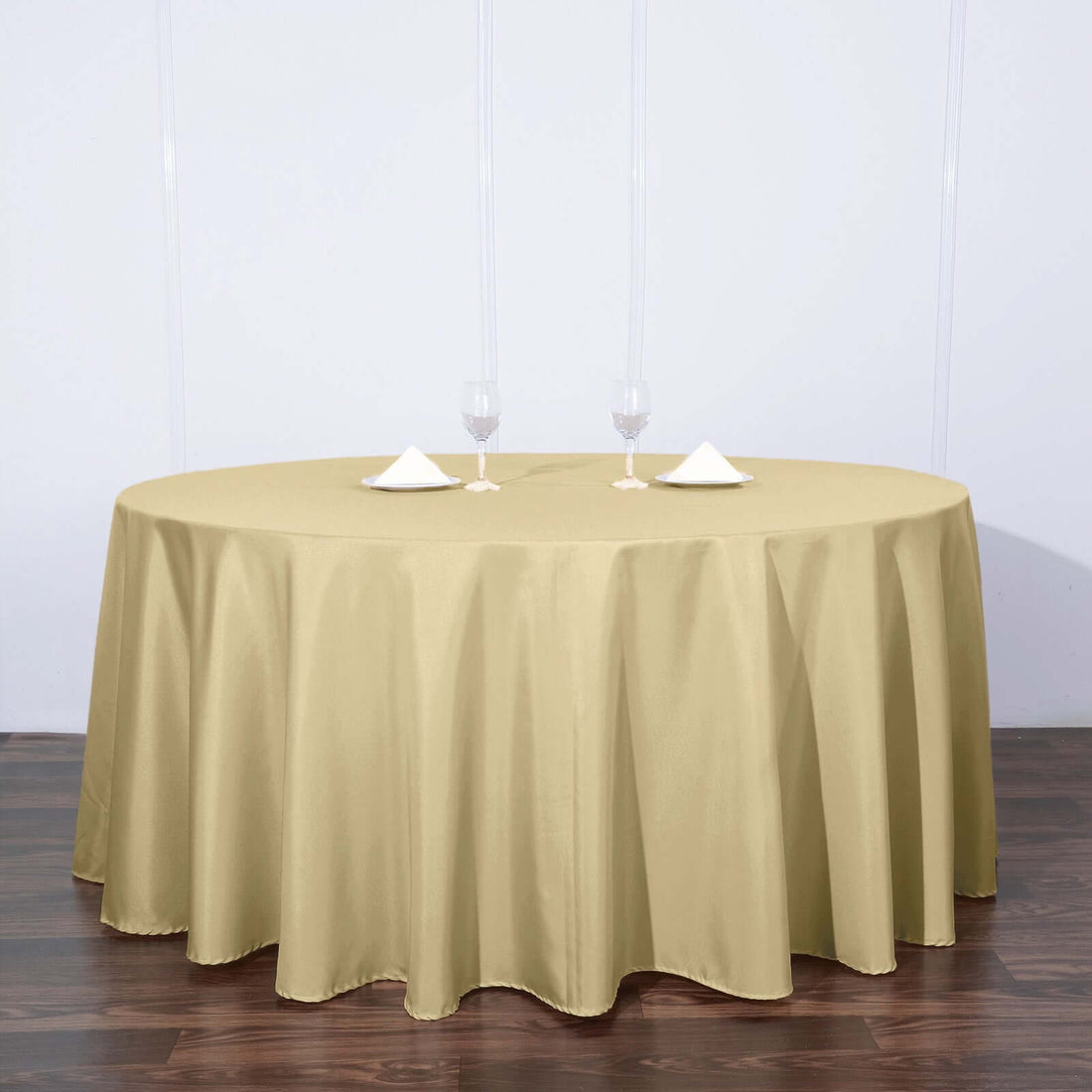 Champagne Round Polyester Tablecloth 120 Inch