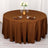 120inch Cinnamon Brown Seamless Polyester Round Tablecloth