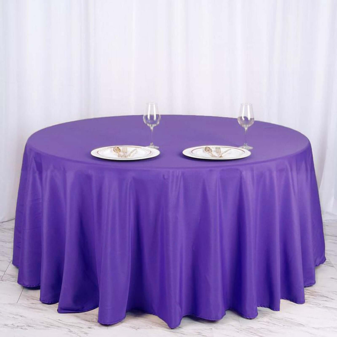 120 inches PURPLE Wholesale Polyester Round Tablecloth For Wedding Banquet Restaurant