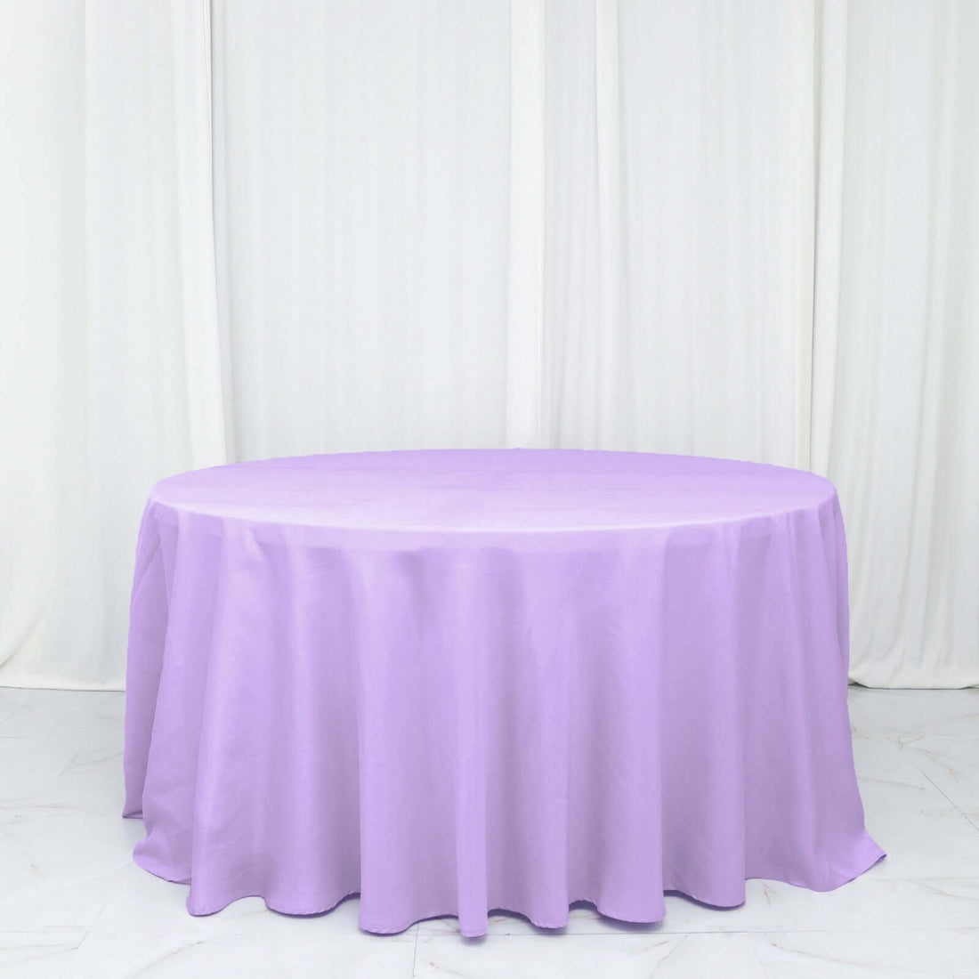 132inc Lavender Lilac Seamless Polyester Round Tablecloth