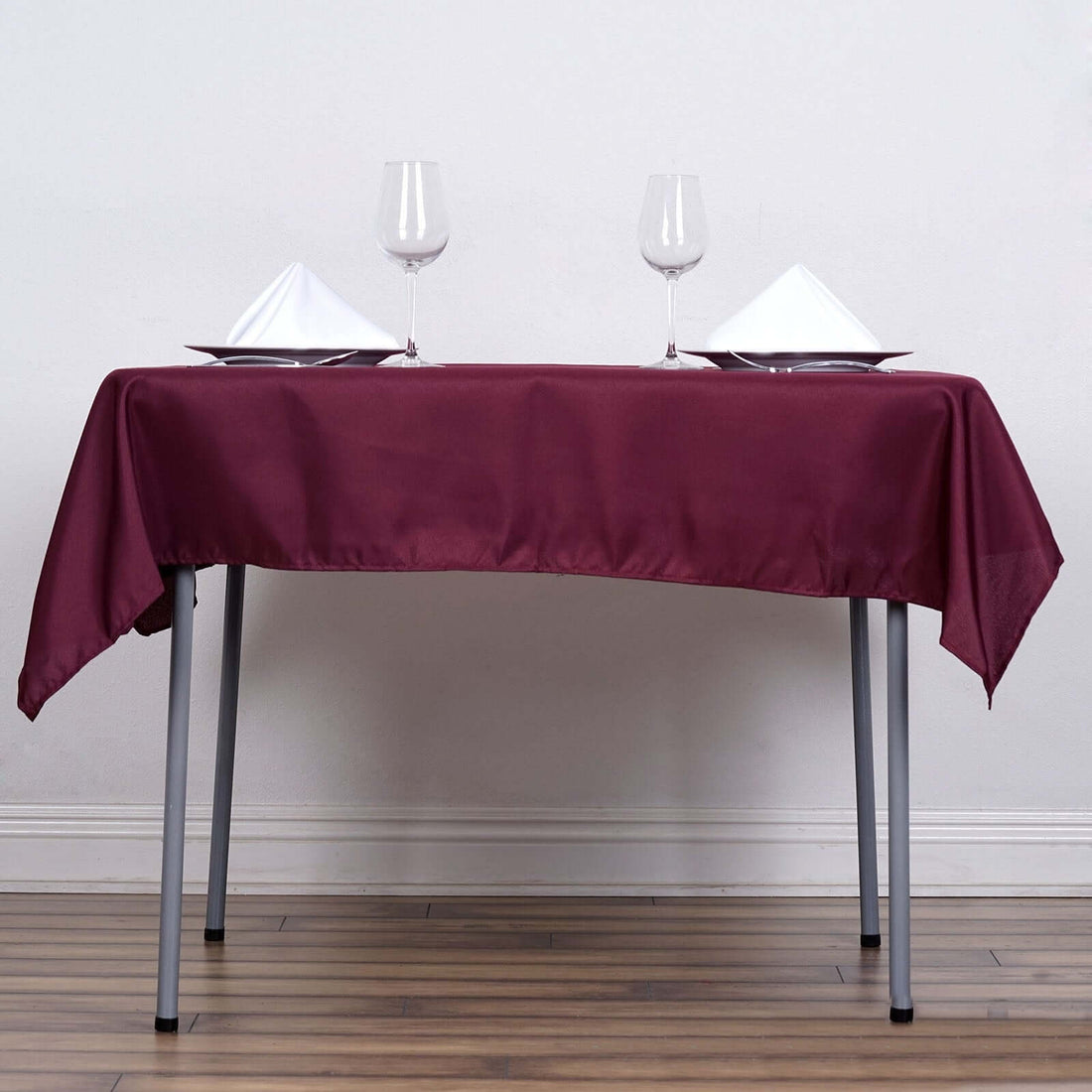 Burgundy Polyester Square Tablecloth 54"x54"