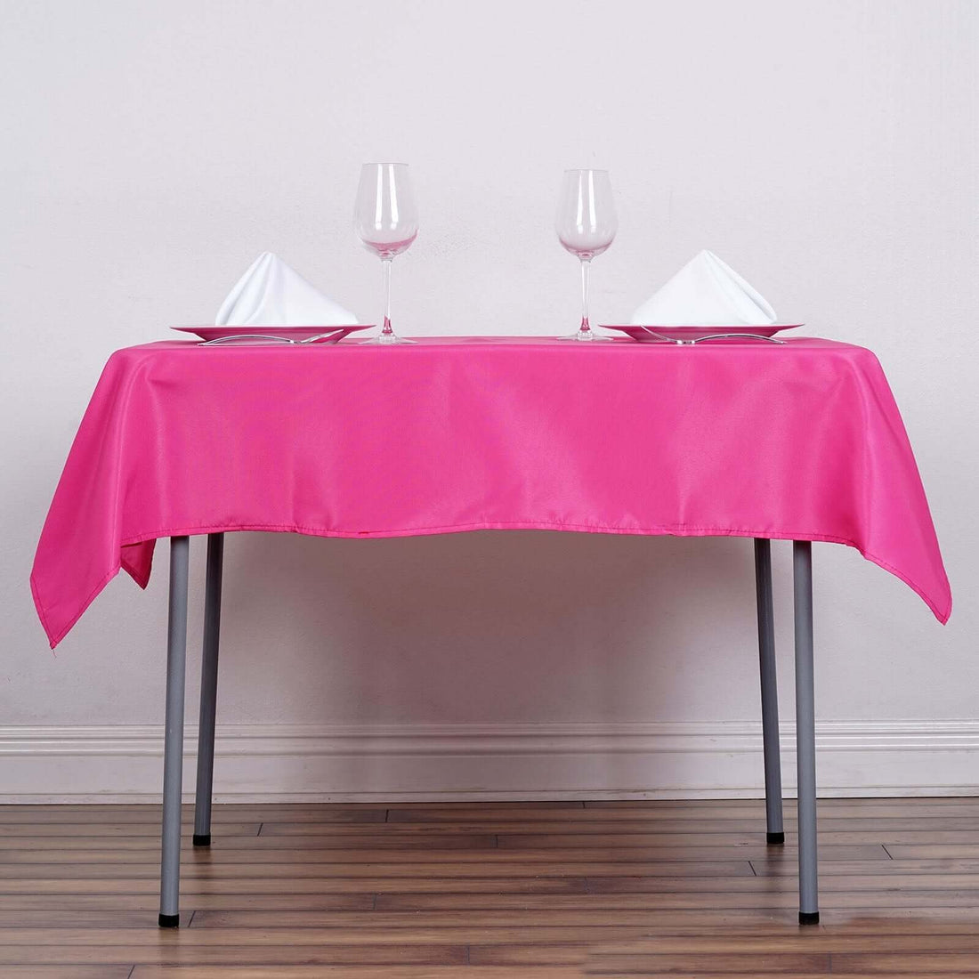 Fuchsia Polyester Square Tablecloth 54"x54"