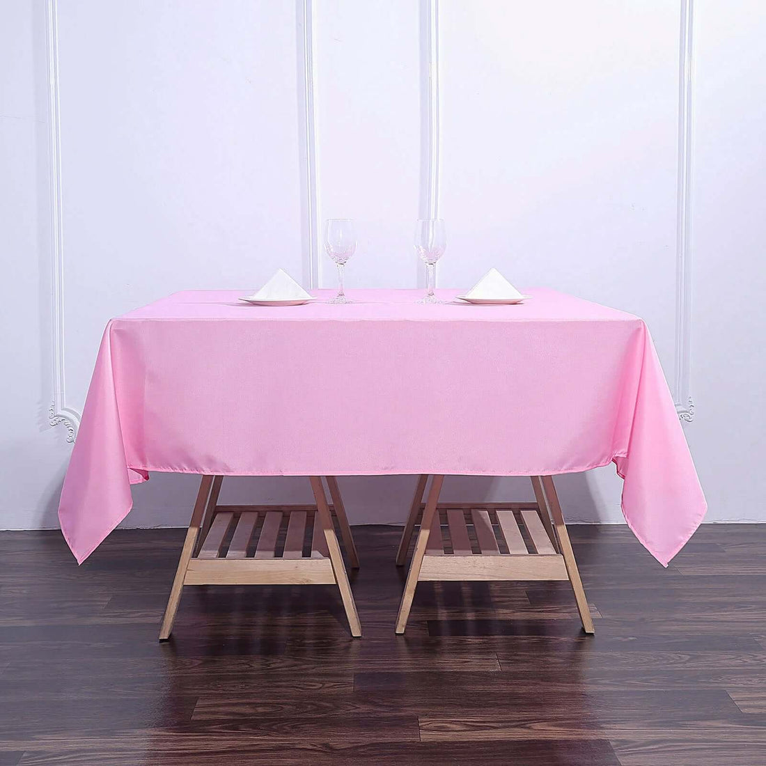 Pink Polyester Tablecloth 70 Inch Square