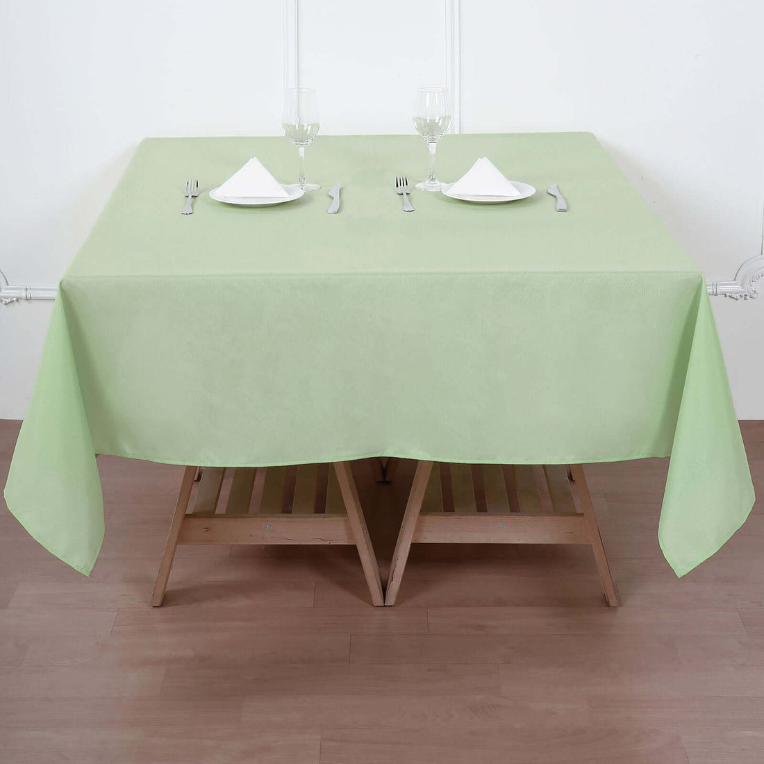 70 Inch Sage Green Square Tablecloth