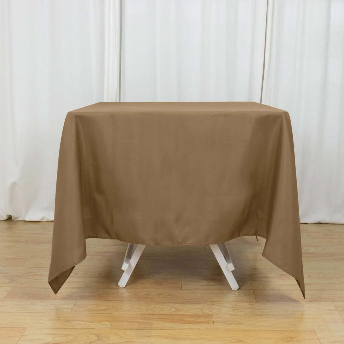 70inch Taupe Polyester Square Tablecloth