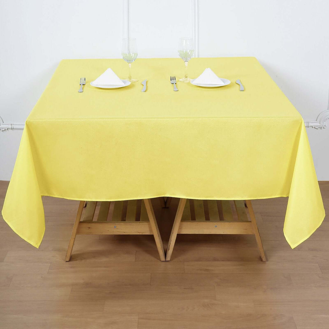 Square Yellow Tablecloth 70 Inch Polyester 