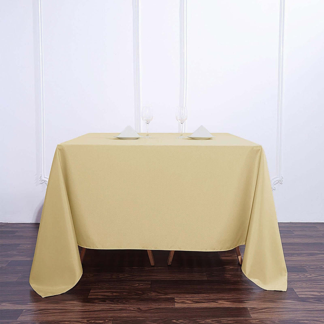 Champagne 90 Inch Polyester Square Tablecloth