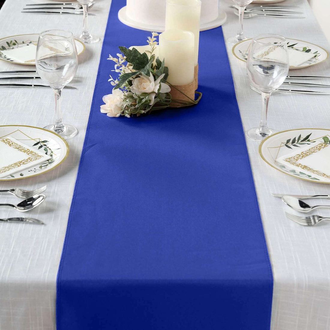 Royal Blue Polyester Table Runner 12 Inch x 108 Inch