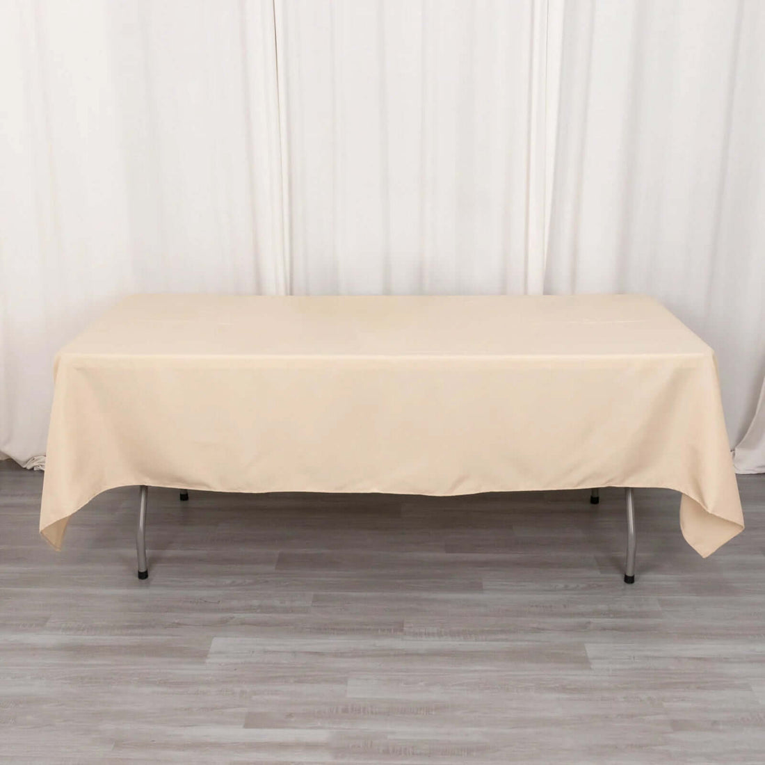 60x102inch Beige Seamless Premium Polyester Rectangular Tablecloth - 200GSM