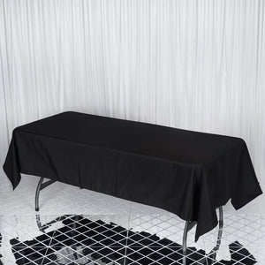 Premium Polyester Rectangle Tablecloth 60"x102" Black - 220GSM Wrinkle-Resistant & Stain-Proof Finish