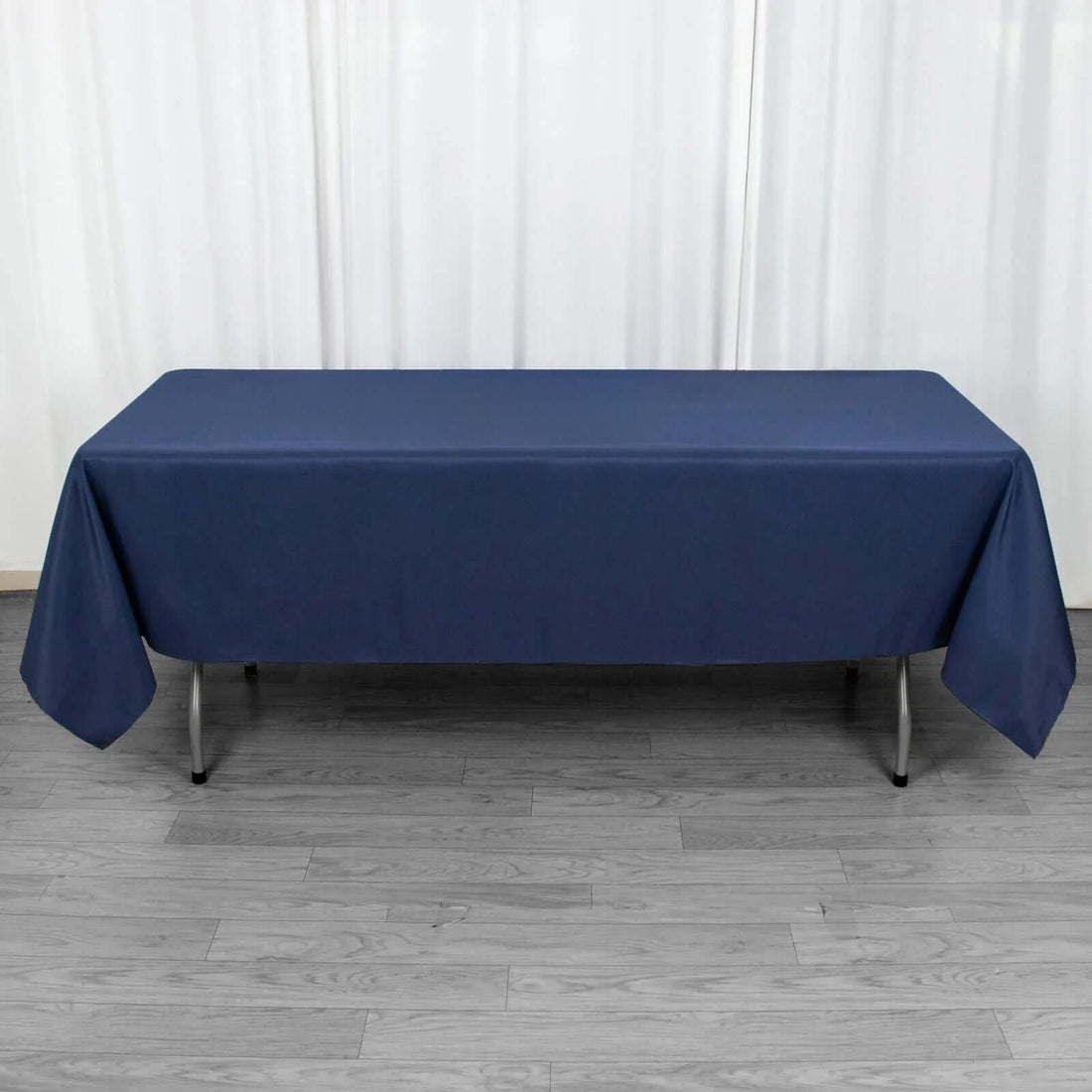 60x102inch Navy Blue 200 GSM Seamless Premium Polyester Rectangular Tablecloth