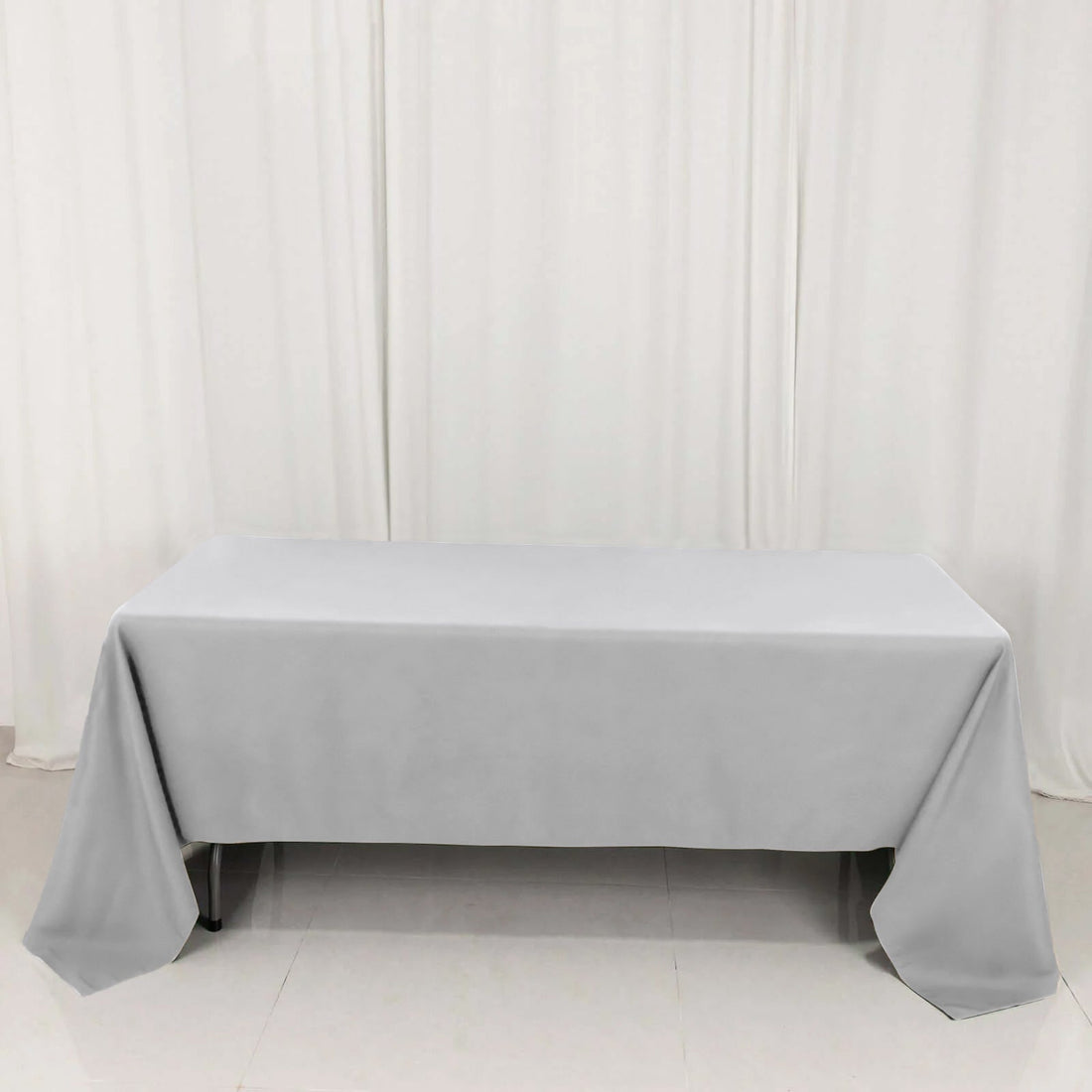 Silver Premium Polyester Rectangular Tablecloth 220GSM 60x126inch