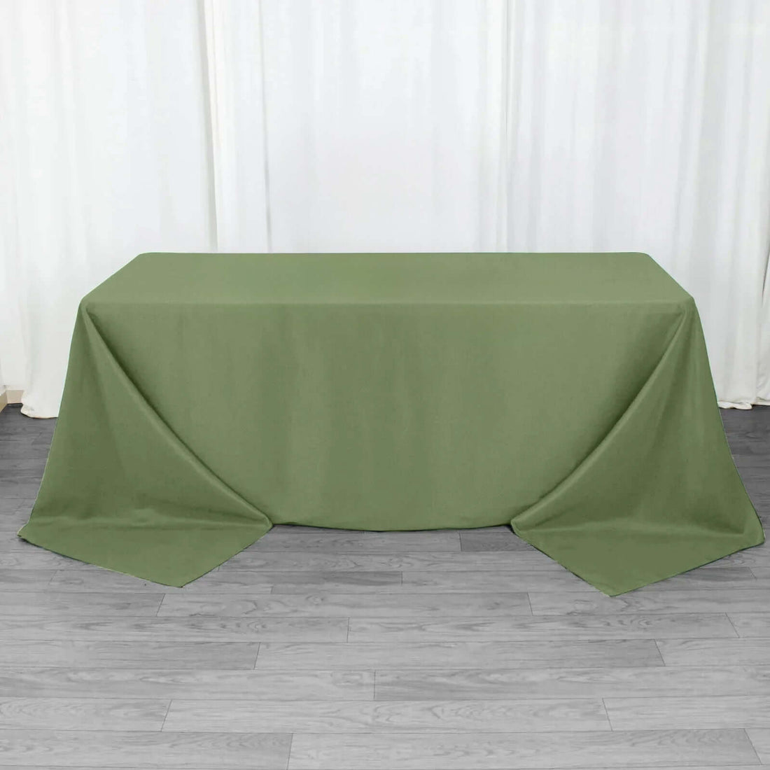 90x132inch Eucalyptus Sage Green 200 GSM Seamless Premium Polyester Rectangular Tablecloth