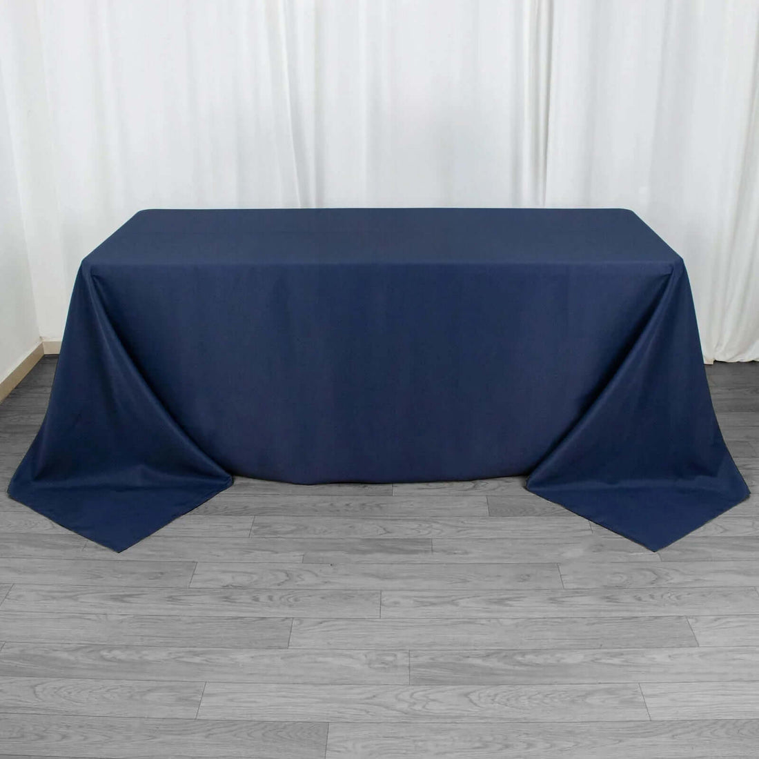 90x132inch Navy Blue 200 GSM Seamless Premium Polyester Rectangular Tablecloth