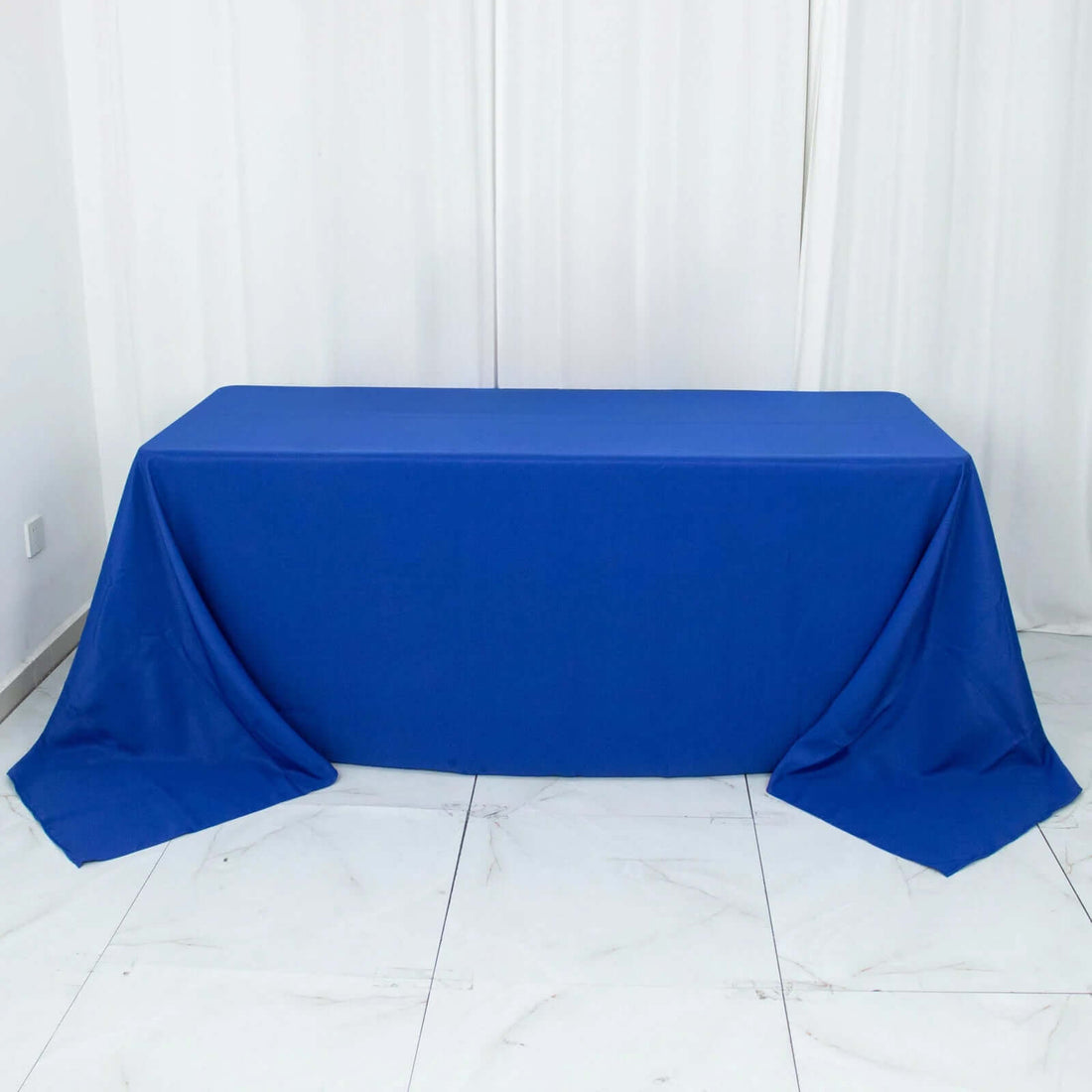 90x132inch Royal Blue 200 GSM Seamless Premium Polyester Rectangular Tablecloth