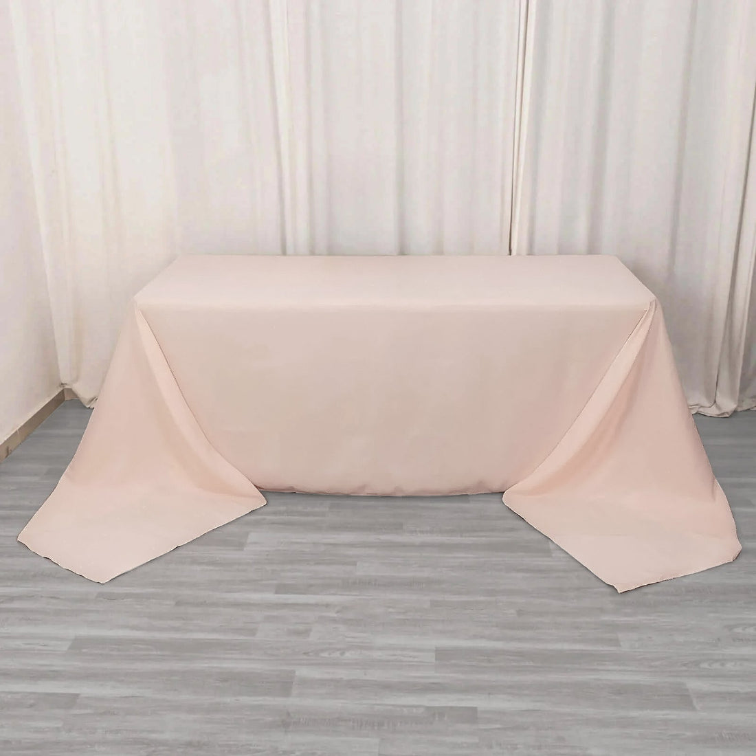 90x156inch Blush Rose Gold Seamless Premium Polyester Rectangular Tablecloth - 220GSM