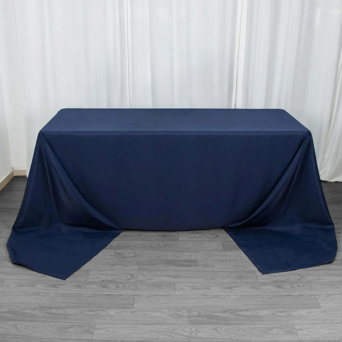 90x156inch Navy Blue 220 GSM Seamless Premium Polyester Rectangular Tablecloth