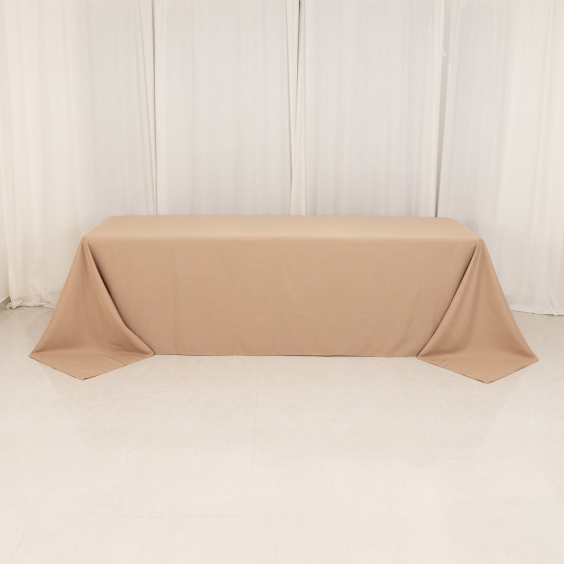 Nude Seamless Premium Polyester Rectangular Tablecloth 220GSM 90x156inch for 8 Foot Table Floor