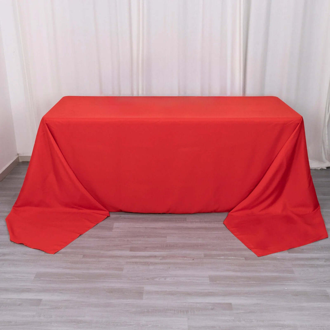 90x156inch Red 220 GSM Seamless Premium Polyester Rectangular Tablecloth