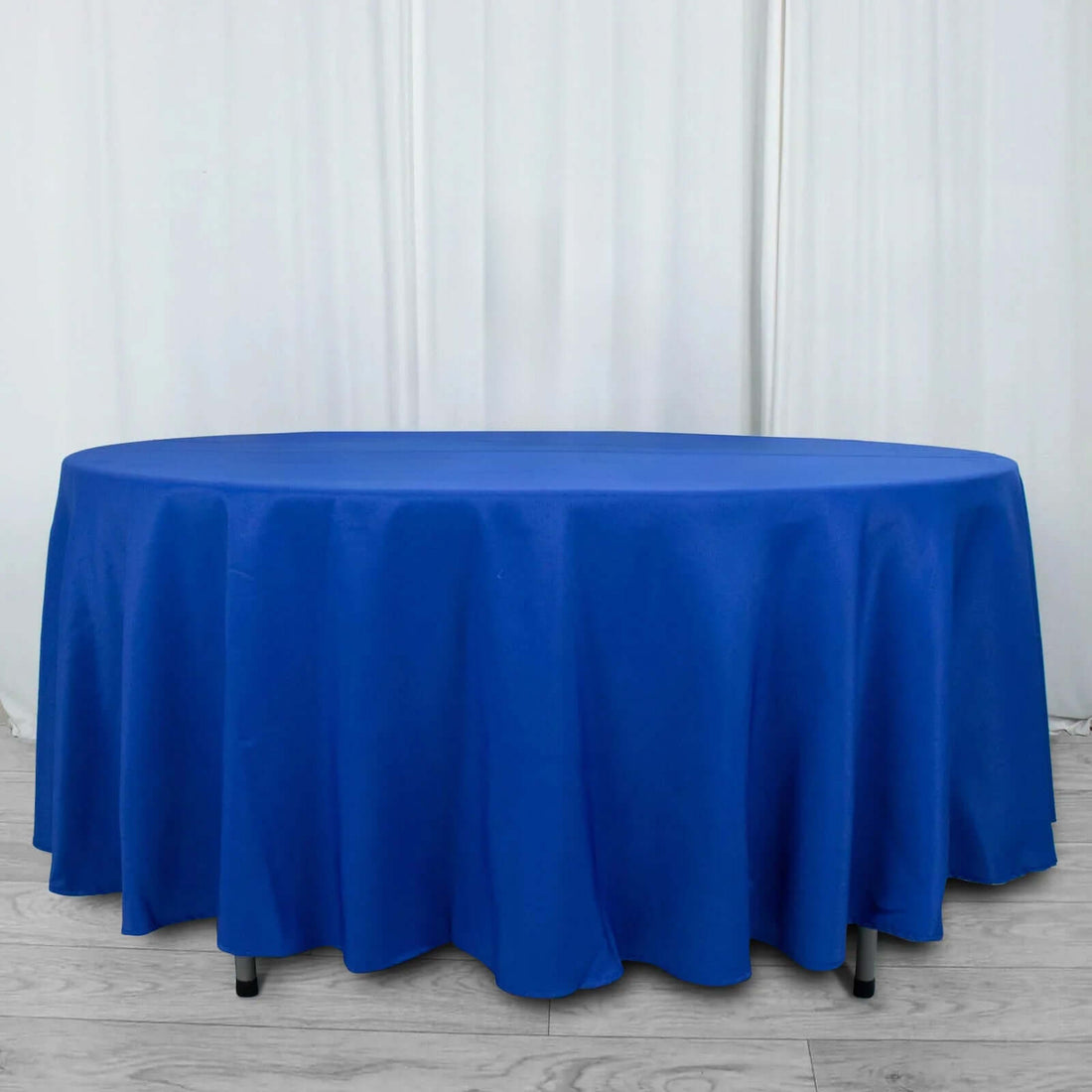 108inch Royal Blue 200 GSM Seamless Premium Polyester Round Tablecloth
