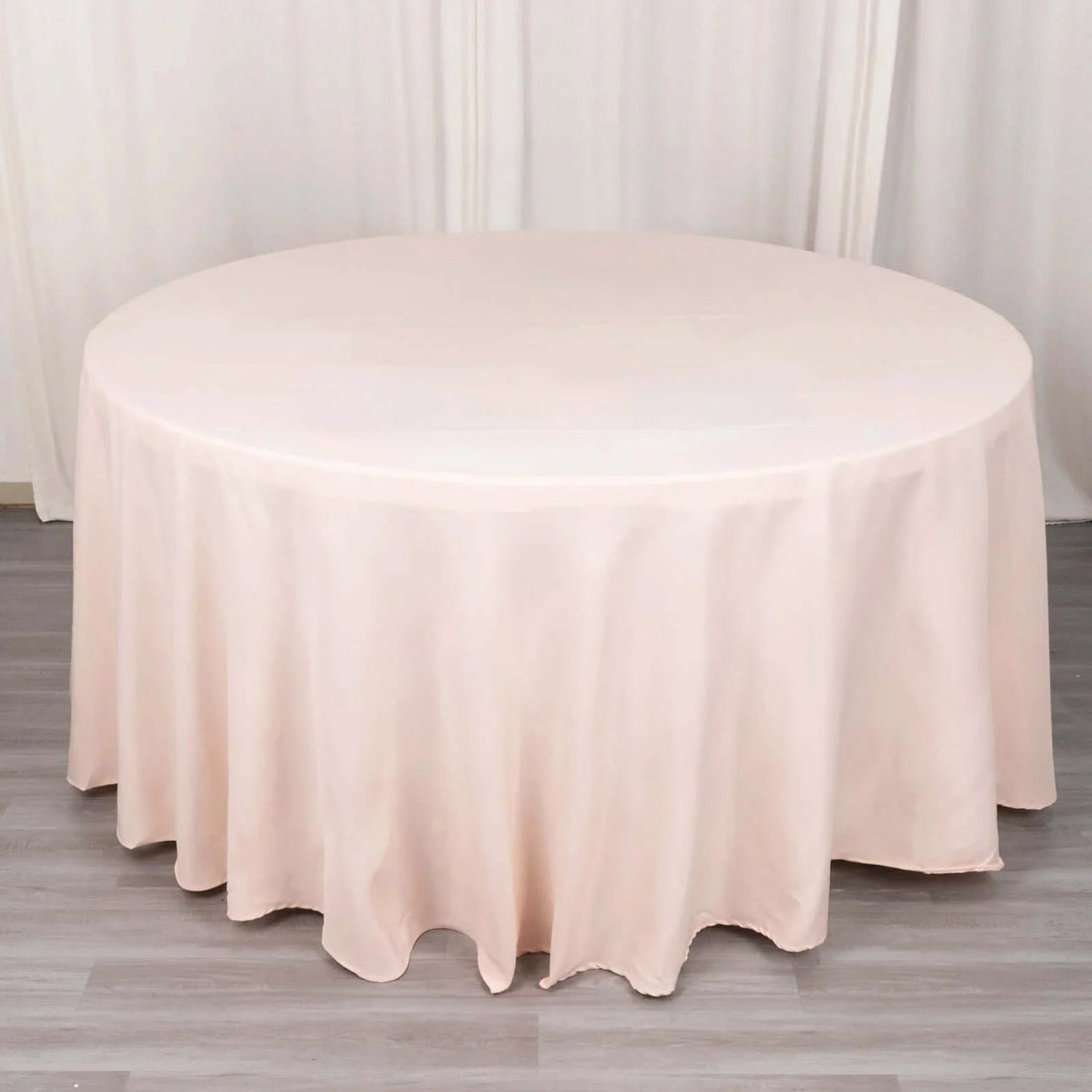 120inch Blush Rose Gold 200 GSM Seamless Premium Polyester Round Tablecloth