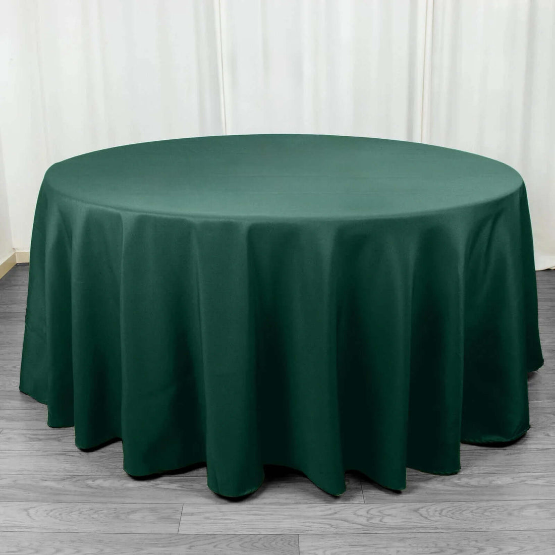 120inch Hunter Emerald Green 200 GSM Seamless Premium Polyester Round Tablecloth