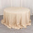 132inch Beige Seamless Premium Polyester Round Tablecloth - 200GSM