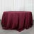132inch Burgundy 200 GSM Seamless Premium Polyester Round Tablecloth