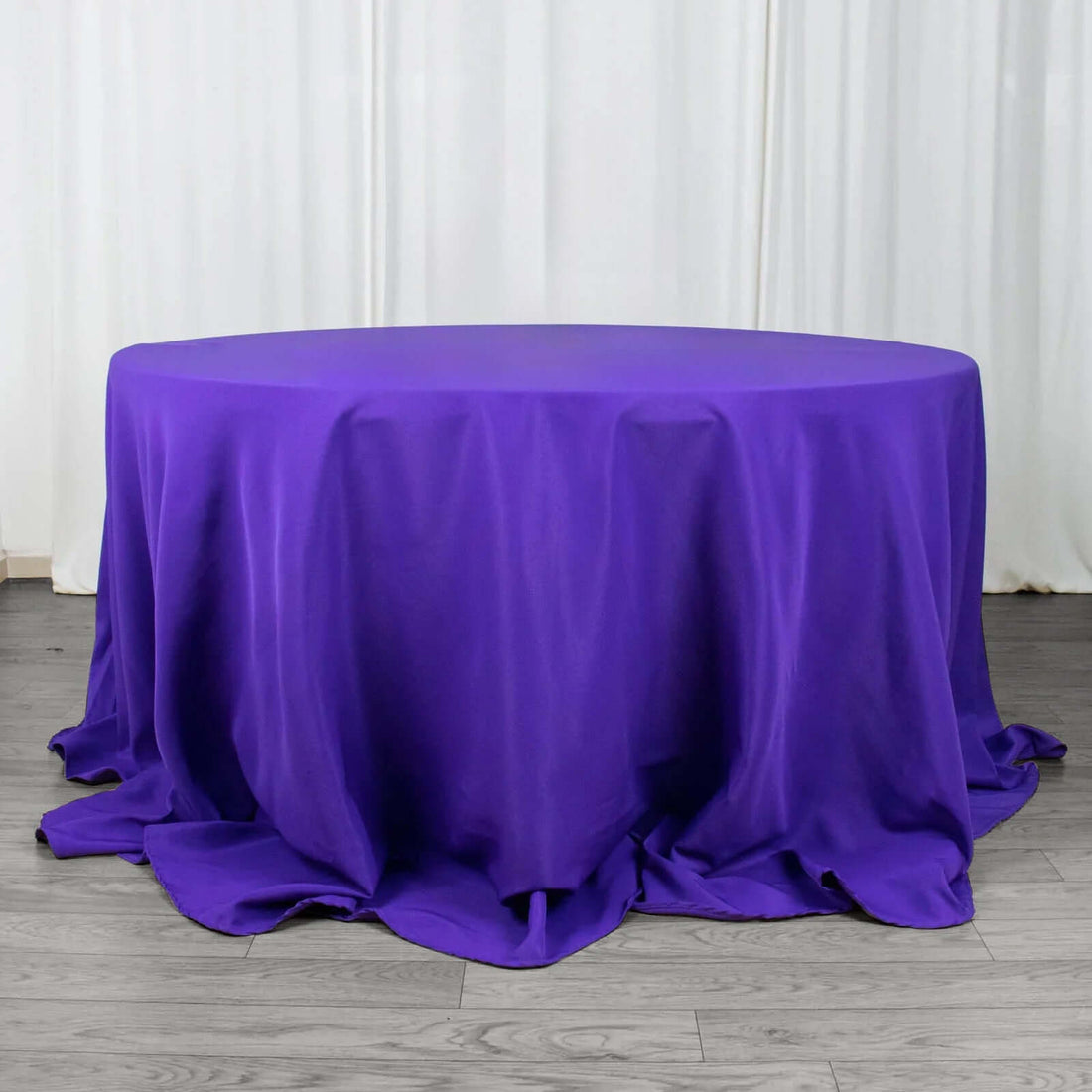 132inch Purple 200 GSM Seamless Premium Polyester Round Tablecloth