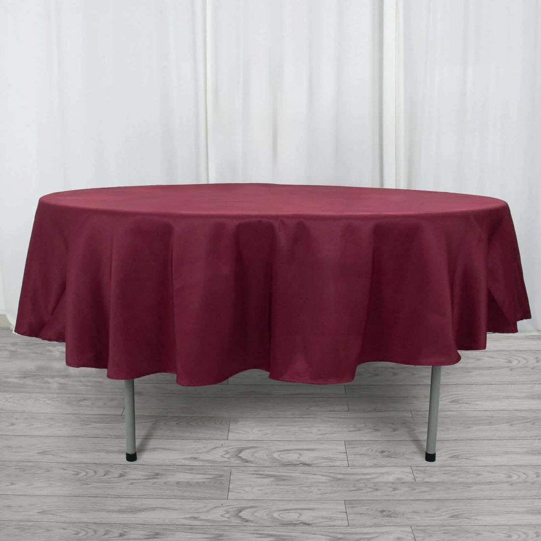 90inch Burgundy 200 GSM Seamless Premium Polyester Round Tablecloth