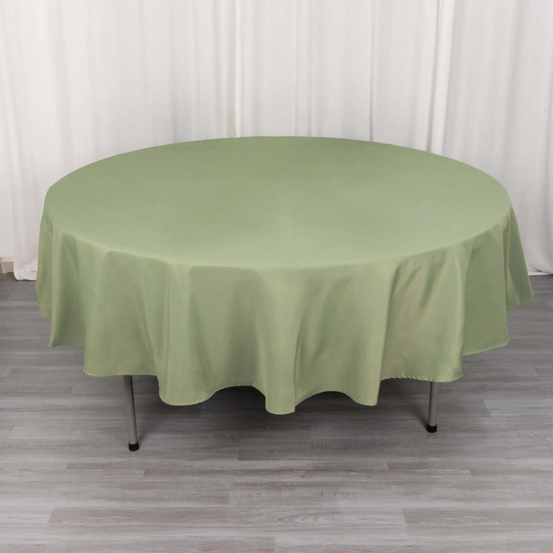 90inch Eucalyptus Sage Green 200 GSM Seamless Premium Polyester Round Tablecloth