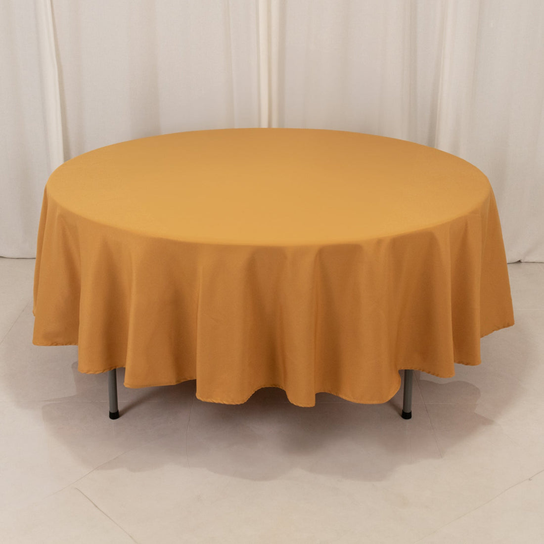 Gold Seamless Premium Polyester Round Tablecloth 220GSM