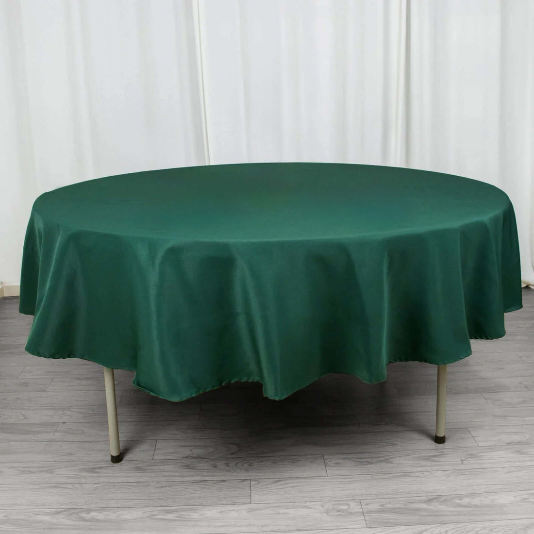 90inch Hunter Emerald Green 200 GSM Seamless Premium Polyester Round Tablecloth