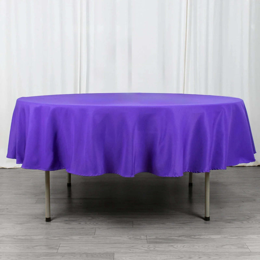 90inch Purple 200 GSM Seamless Premium Polyester Round Tablecloth