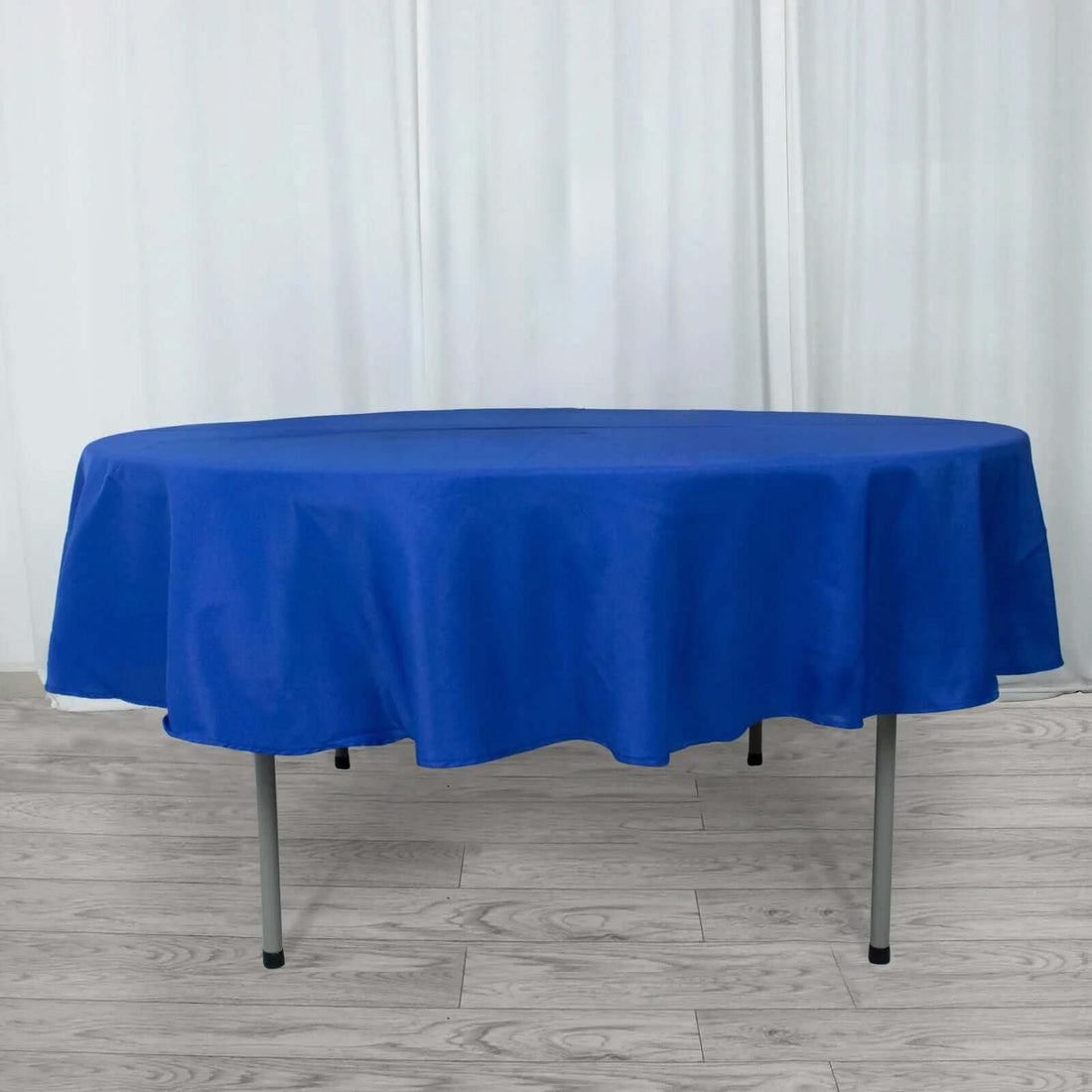90inch Royal Blue 200 GSM Seamless Premium Polyester Round Tablecloth