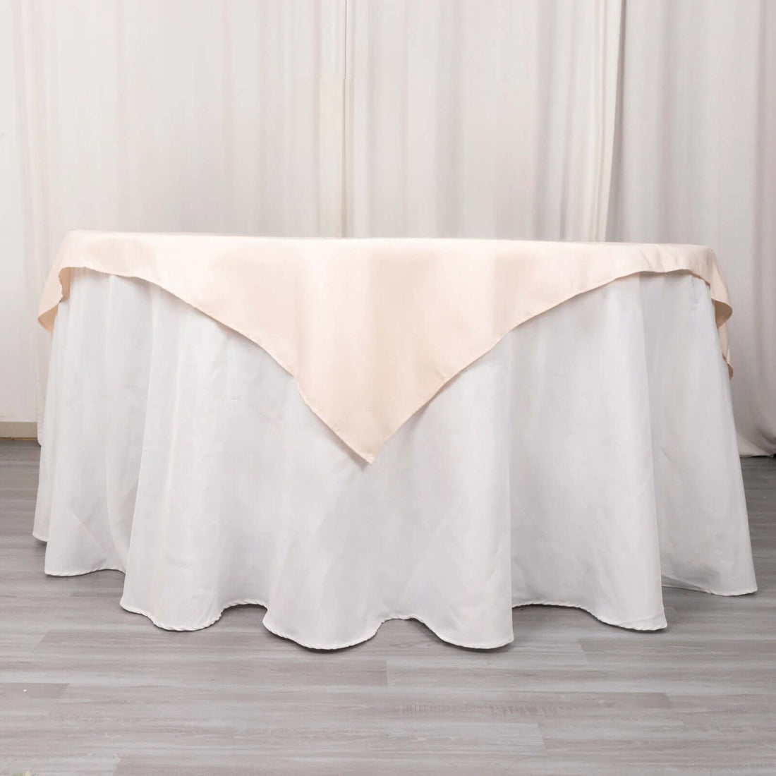 54inch Blush Rose Gold 200 GSM Seamless Premium Polyester Square Table Overlay