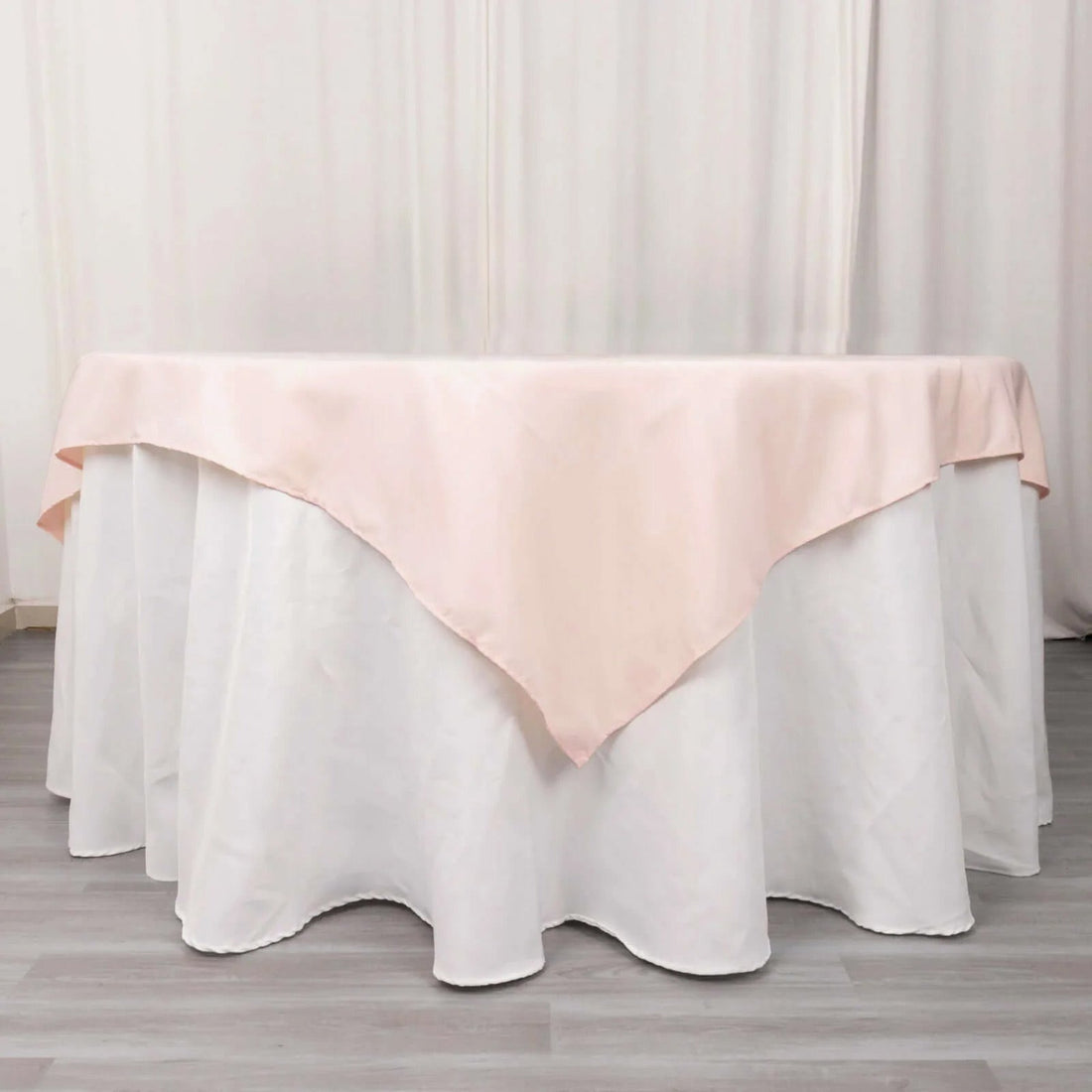 70x70inch Blush Rose Gold 200 GSM Premium Seamless Polyester Square Table Overlay