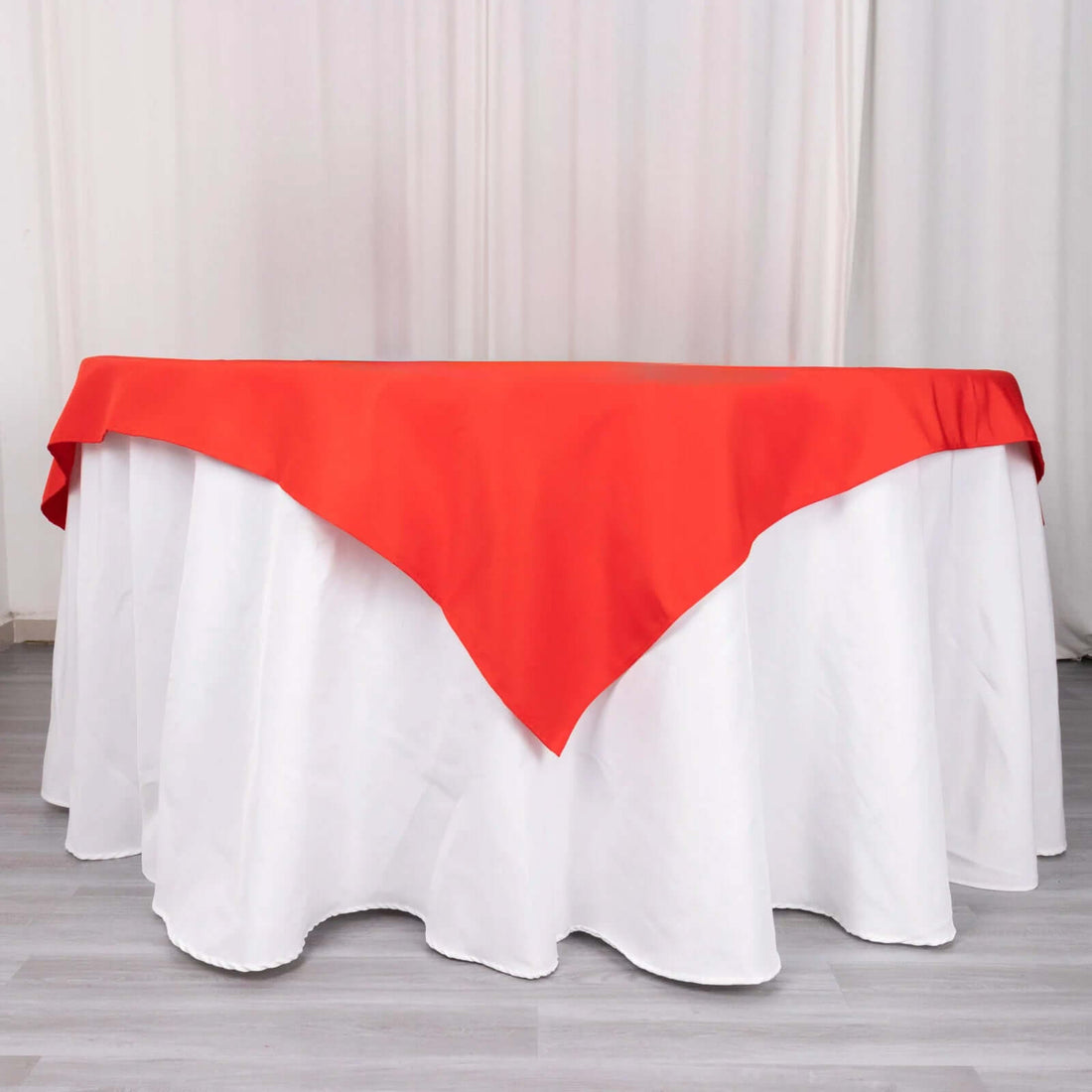 70x70inch Red 200 GSM Premium Seamless Polyester Square Table Overlay