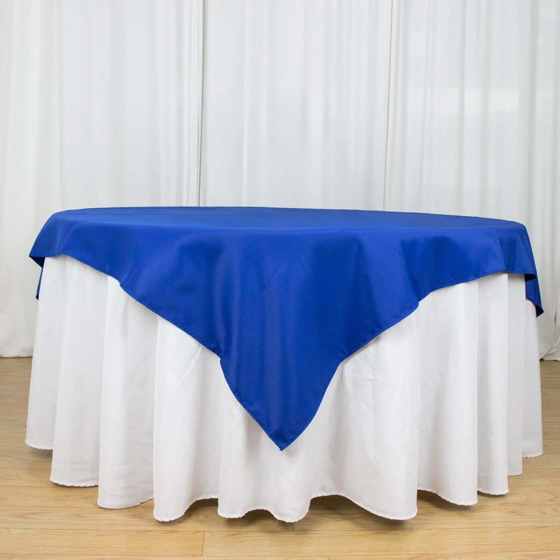70inch Royal Blue 200 GSM Seamless Premium Polyester Square Table Overlay