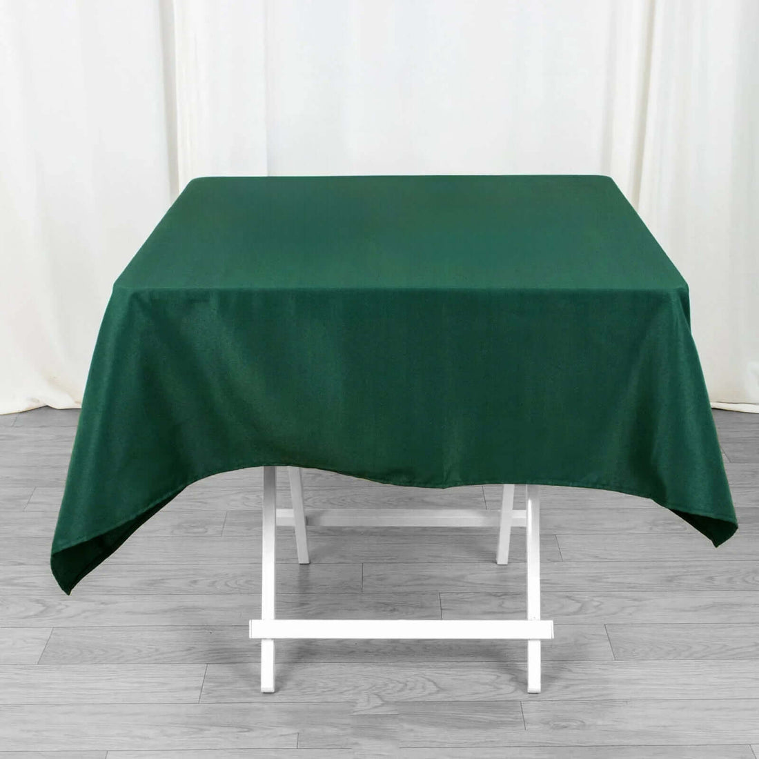 54inch Hunter Emerald Green 200 GSM Seamless Premium Polyester Square Tablecloth