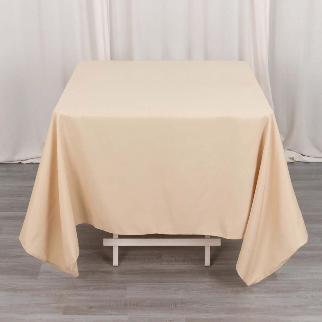 70x70inch Beige Seamless Polyester Square Tablecloth