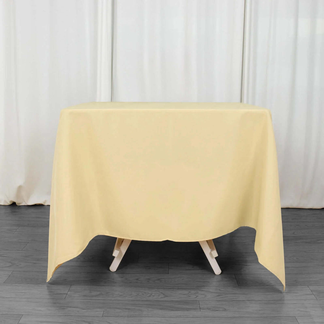 70inch Champagne 200 GSM Seamless Premium Polyester Square Tablecloth