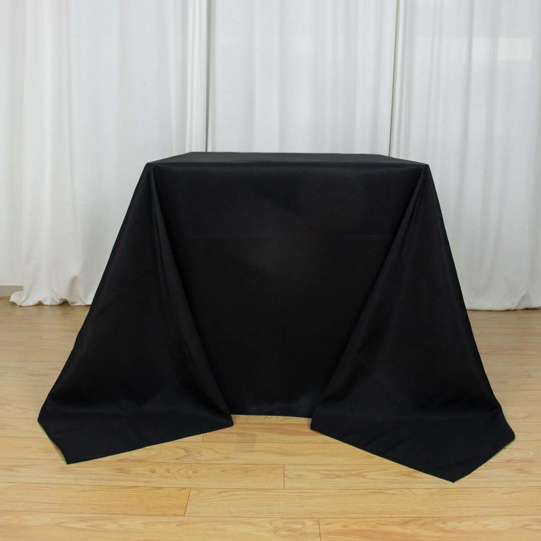 90inch Black Seamless Premium Polyester Square Tablecloth - 200GSM