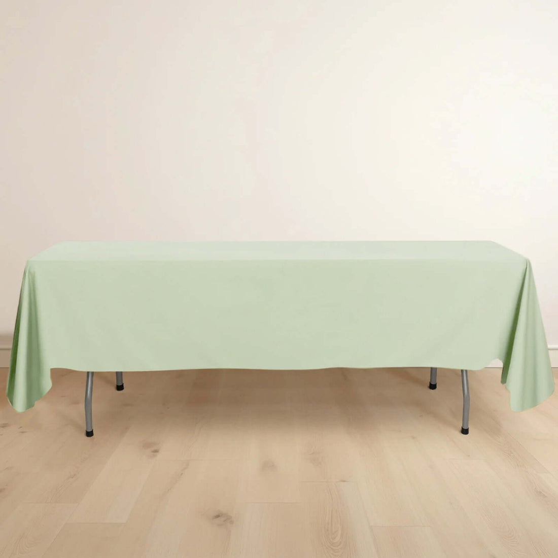 Sage Green Premium Scuba Rectangular Tablecloth, Wrinkle Free Polyester Seamless Tablecloth