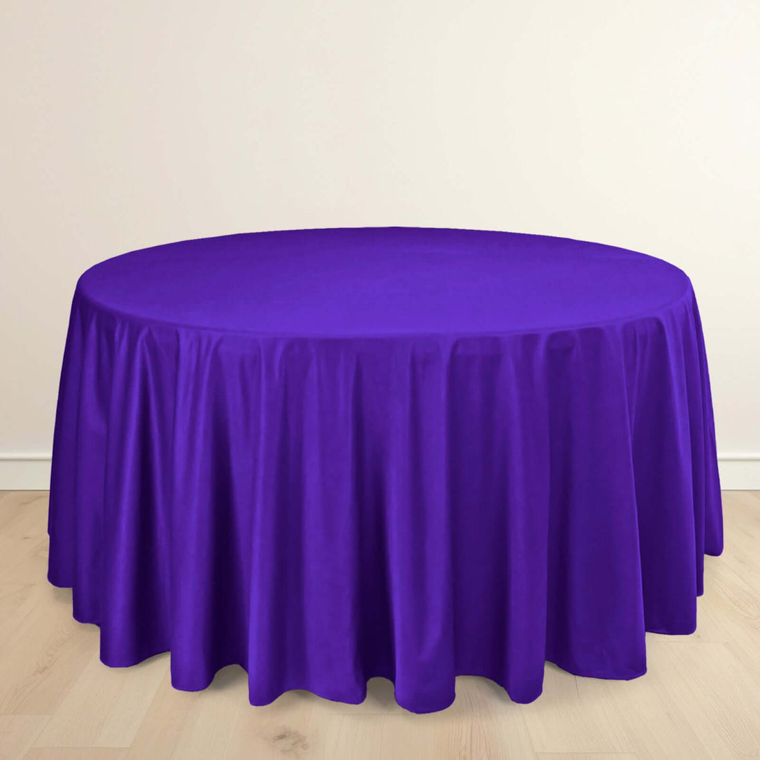 Purple Premium Scuba Round Tablecloth, Wrinkle Free Polyester Seamless Tablecloth 120inch